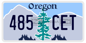 485CET  license plate in OR