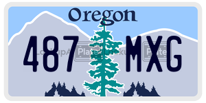 487MXG  license plate in OR