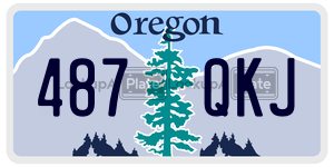 487QKJ  license plate in OR