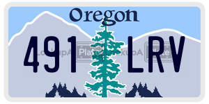 491LRV  license plate in OR