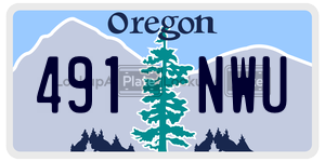 491NWU  license plate in OR