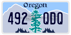 492QDQ  license plate in OR