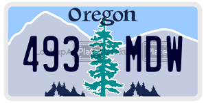 493MDW  license plate in OR