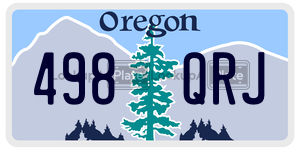 498QRJ  license plate in OR