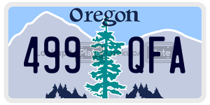 499QFA  license plate in OR