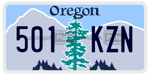 501KZN  license plate in OR