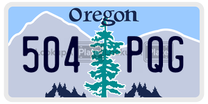 504PQG  license plate in OR