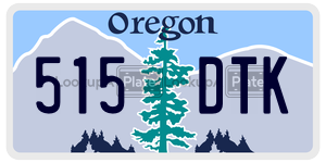 515DTK  license plate in OR