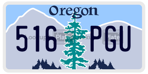 516PGU  license plate in OR