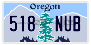 518NUB  license plate in OR