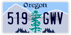 519GWV  license plate in OR