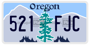521FJC  license plate in OR