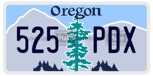 525PDX  license plate in OR