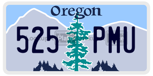 525PMU  license plate in OR