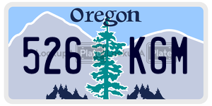 526KGM license plate in Oregon