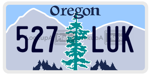 527LUK  license plate in OR