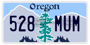 528MUM license plate in Oregon