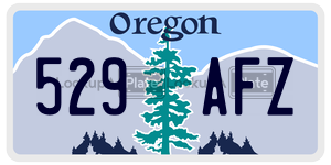 529AFZ  license plate in OR
