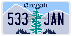 533JAN license plate in Oregon