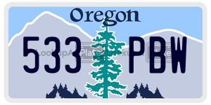 533PBW  license plate in OR