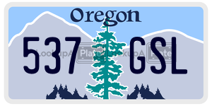 537GSL  license plate in OR