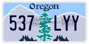 537LYY  license plate in OR