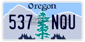 537NQU license plate in Oregon