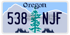 538NJF  license plate in OR
