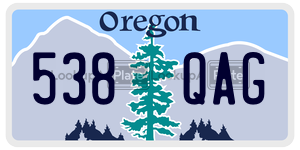 538QAG  license plate in OR