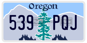 539PQJ license plate in Oregon