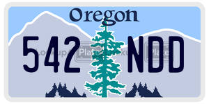 542NDD license plate in Oregon