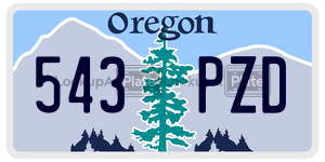 543PZD  license plate in OR