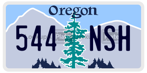 544NSH license plate in Oregon