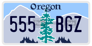 555BGZ  license plate in OR