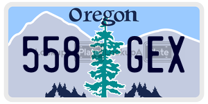 558GEX license plate in Oregon