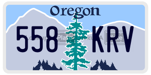 558KRV  license plate in OR
