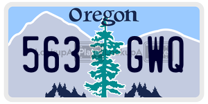 563GWQ  license plate in OR