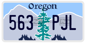 563PJL  license plate in OR