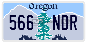 566NDR license plate in Oregon