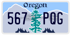 567PQG  license plate in OR
