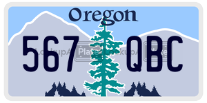 567QBC license plate in Oregon