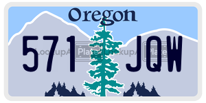 571JQW license plate in Oregon