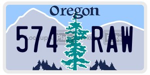 574RAW  license plate in OR