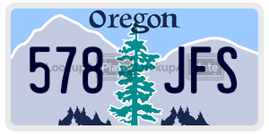 578JFS license plate in Oregon