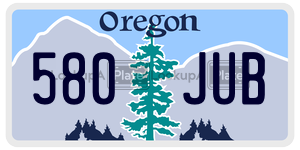 580JUB license plate in Oregon
