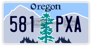 581PXA license plate in Oregon