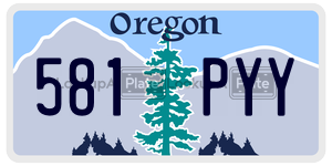 581PYY license plate in Oregon
