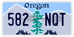 582NQT license plate in Oregon