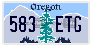 583ETG  license plate in OR