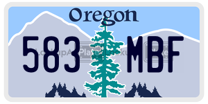 583MBF  license plate in OR
